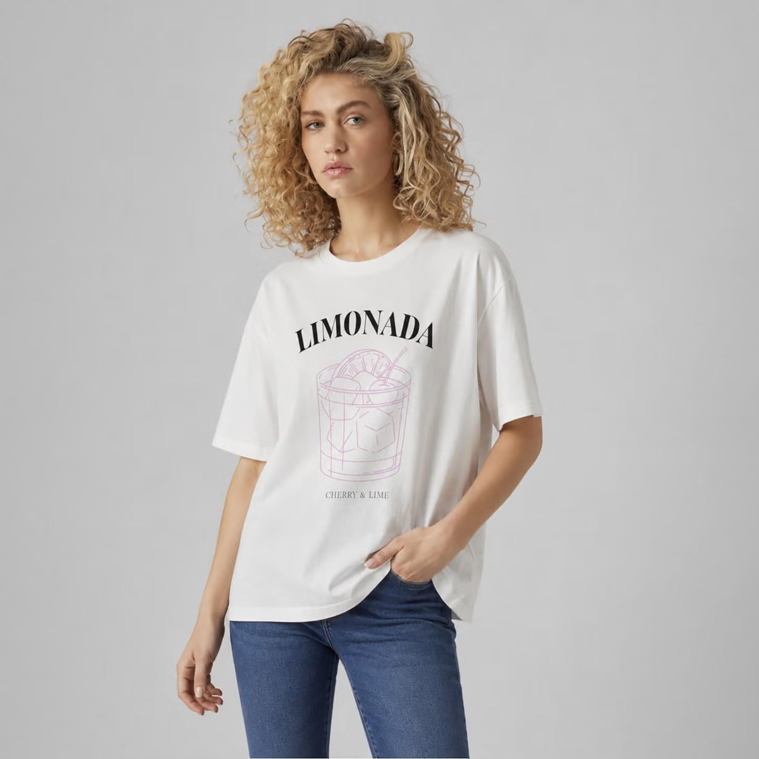 Vero Moda White Graphic Print Cotton Women's T-Shirt-women-clothing-tshirts-image-1