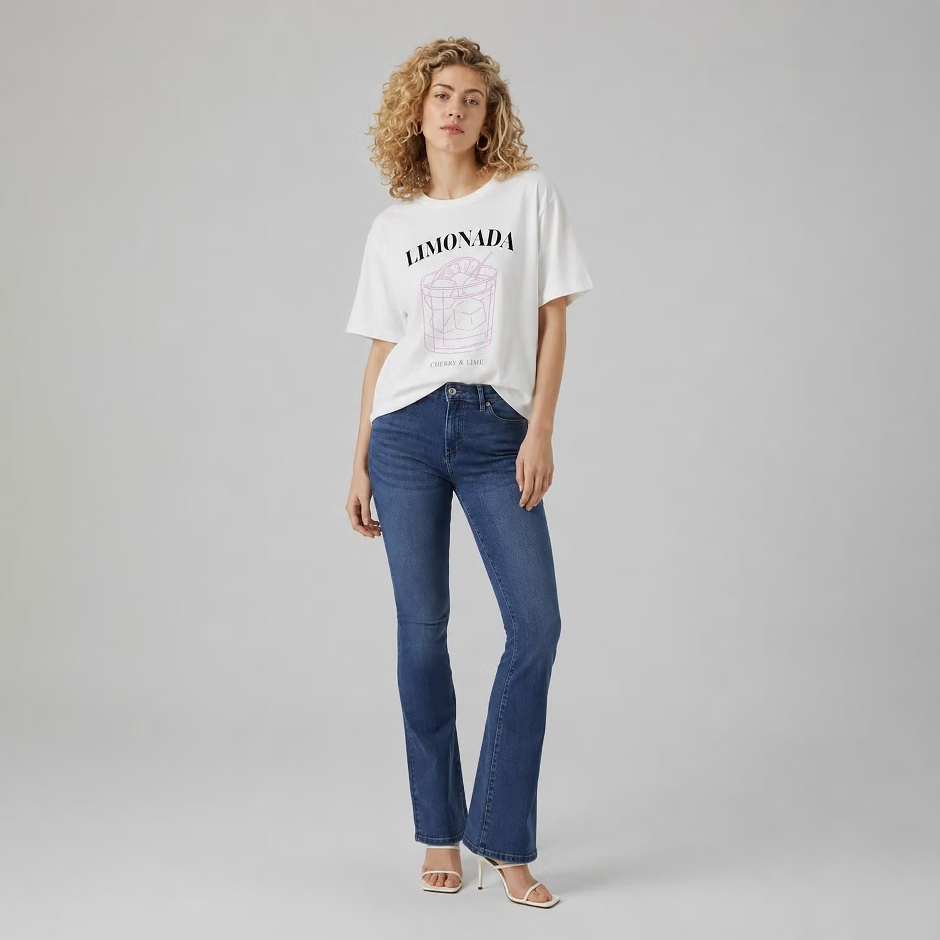 Vero Moda White Graphic Print Cotton Women's T-Shirt-women-clothing-tshirts-image-2