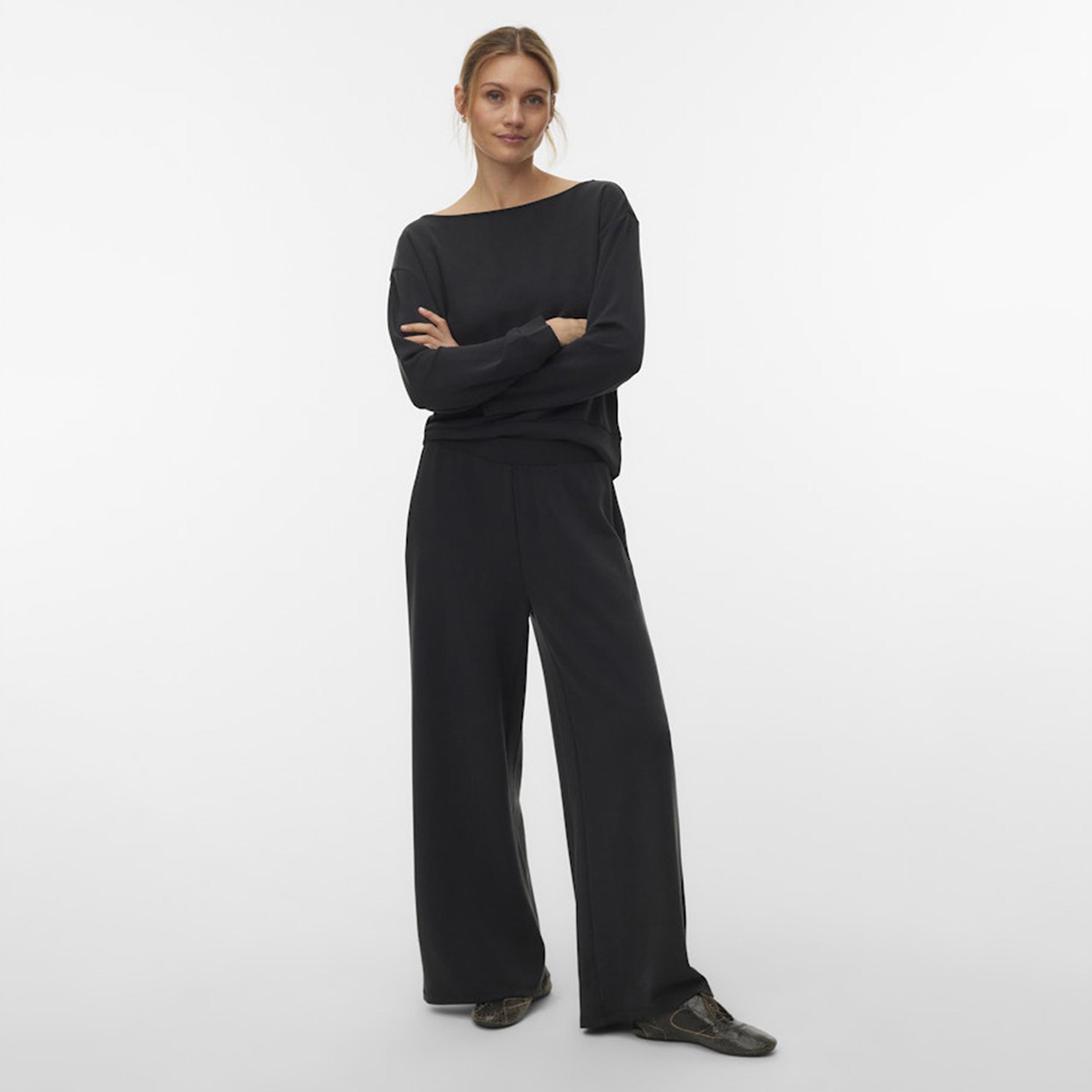 Vero Moda Elasticated Waist Straight Women's Trousers-women-clothing-bottoms-trousers-image-2