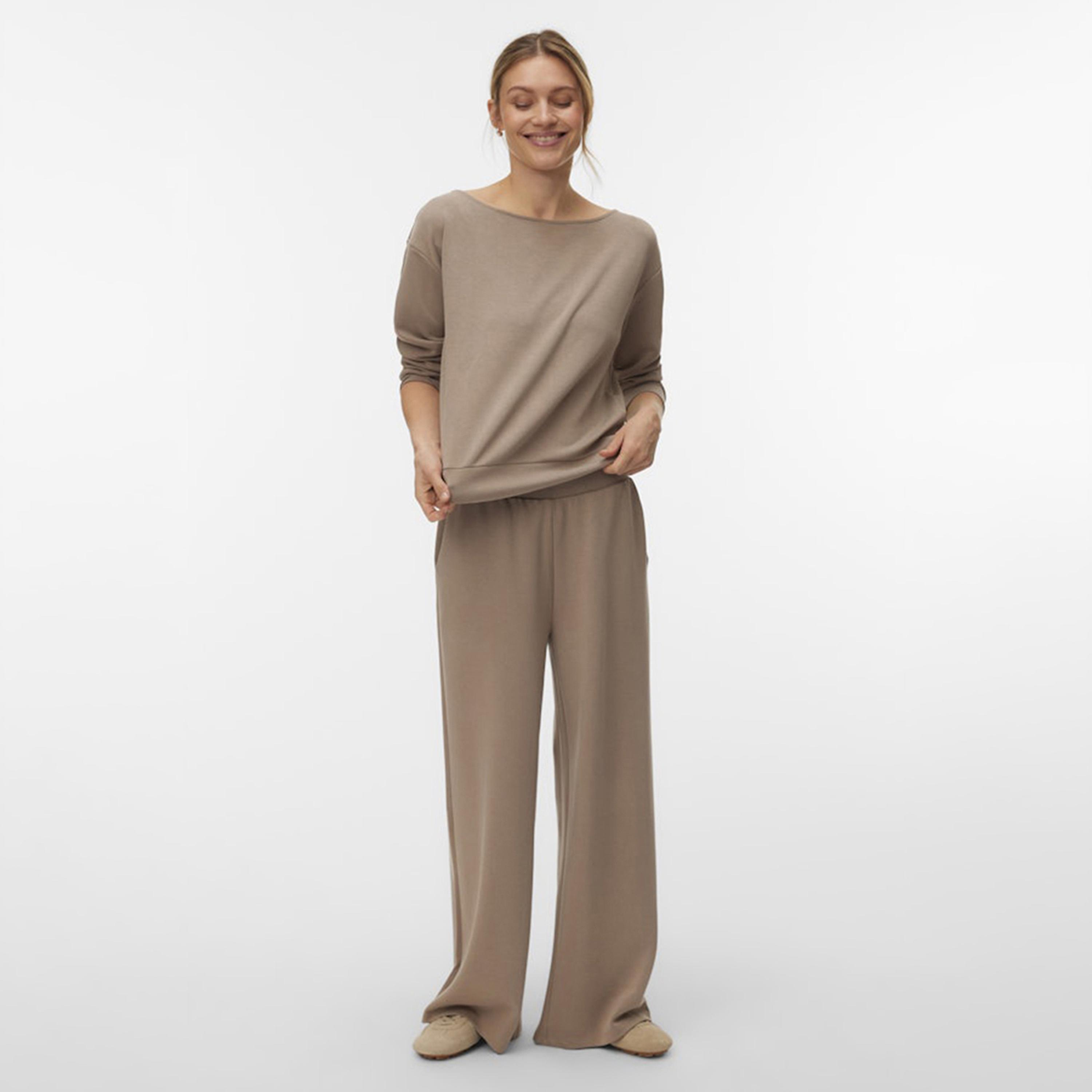Vero Moda Elasticated Waist Straight Women's Trousers-women-clothing-bottoms-trousers-image-2