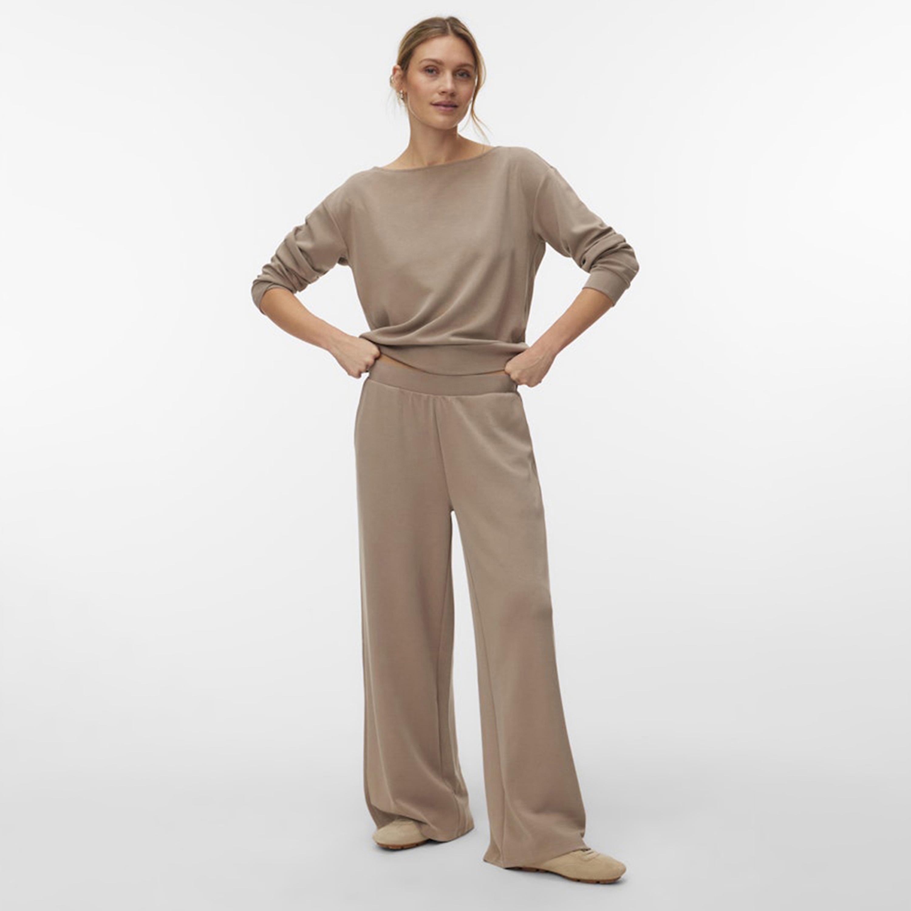 بلوزة نسائية بأكمام "دروب شولدر" منسدلة وياقة "بوت نيك" من فيرو مودا-women-clothing-shirtsandblouses-blouses-image-2