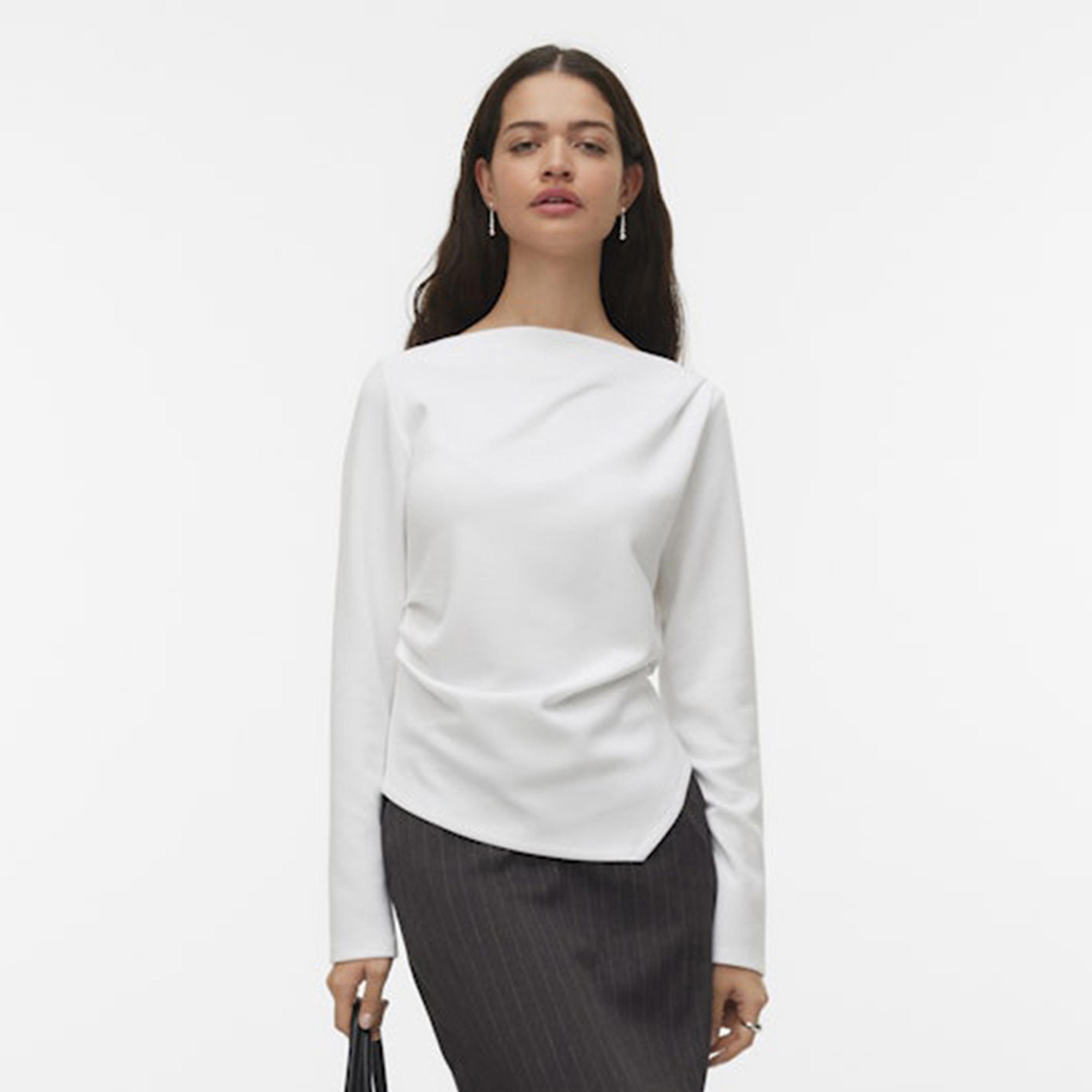 بلوزة نسائية بياقة "بوت نيك" عريضة من فيرو مودا-women-clothing-shirtsandblouses-blouses-image-1