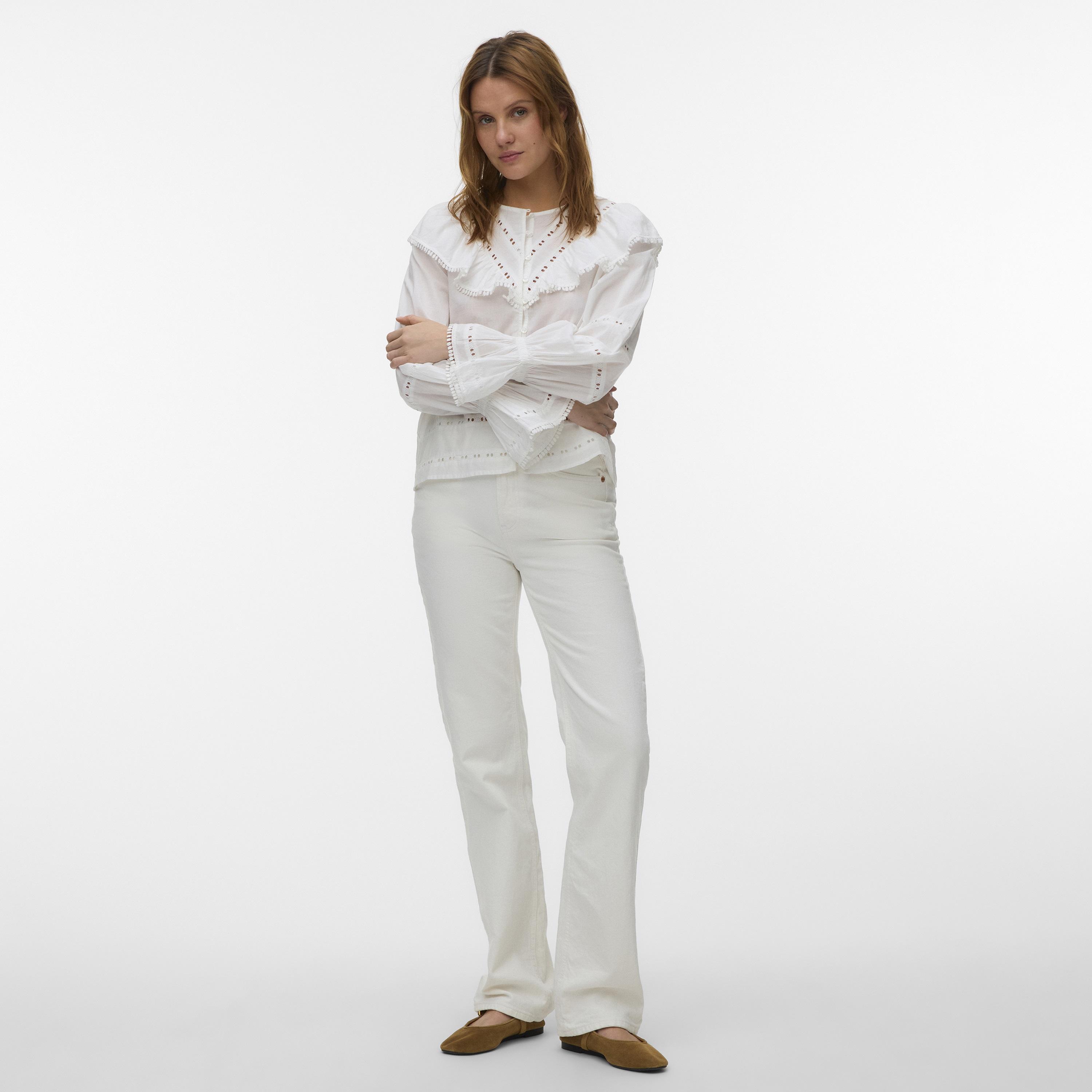 Vero Moda White Eyelet Embroidered Cotton Women's Top-women-clothing-shirtsandblouses-blouses-image-2