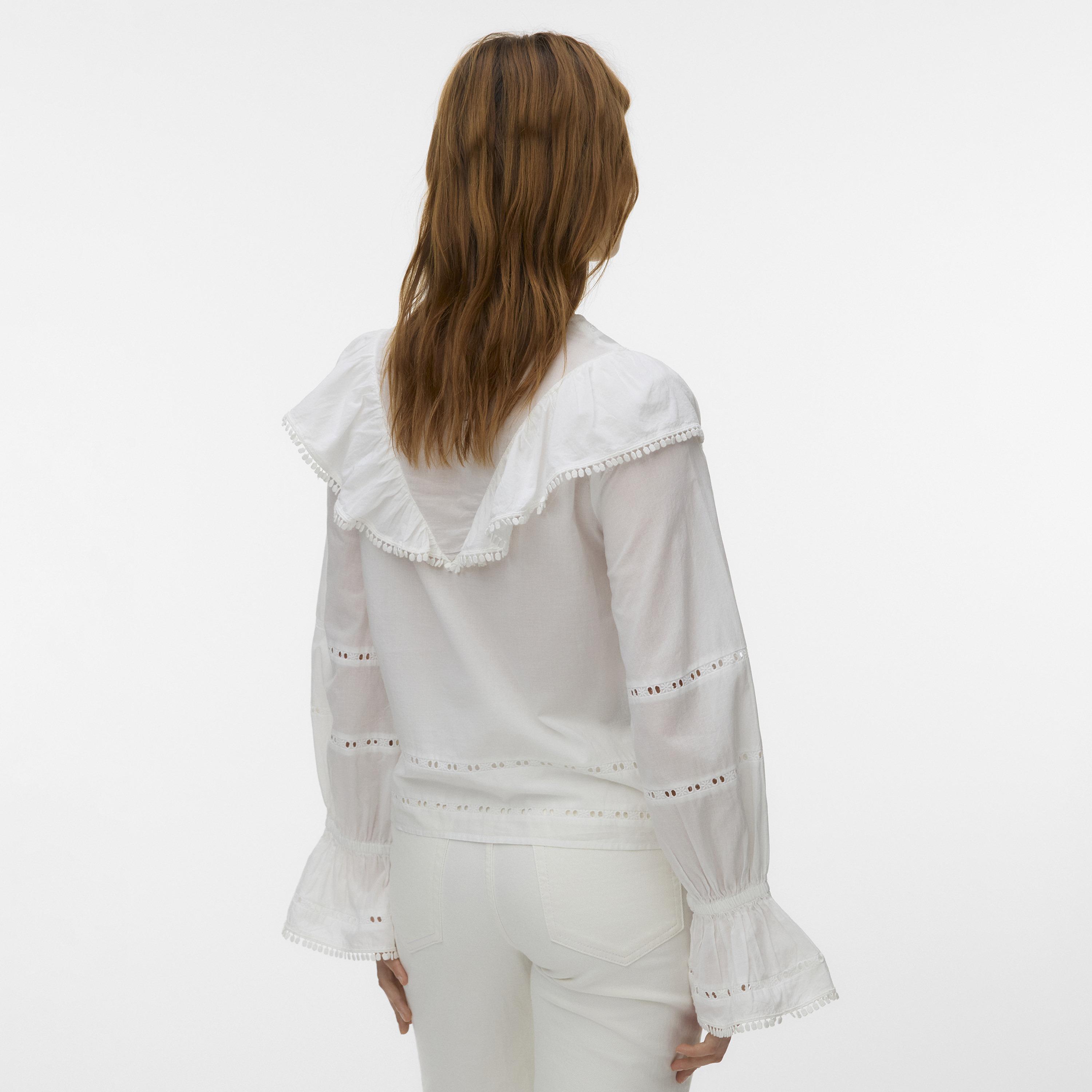 Vero Moda White Eyelet Embroidered Cotton Women's Top-women-clothing-shirtsandblouses-blouses-image-3