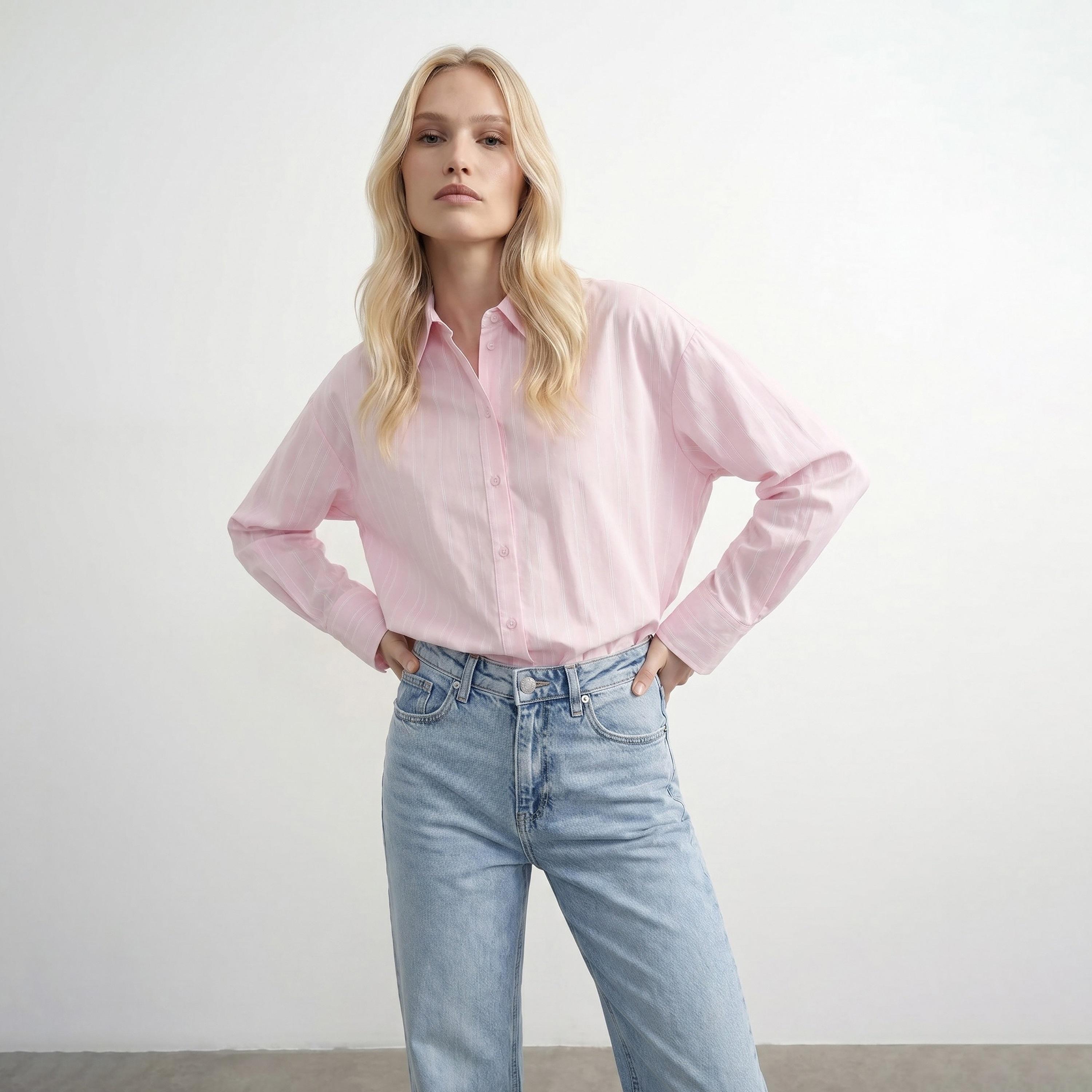 Vero Moda Striped Pointed Collar Women's Shirt-women-clothing-shirtsandblouses-shirts-image-1
