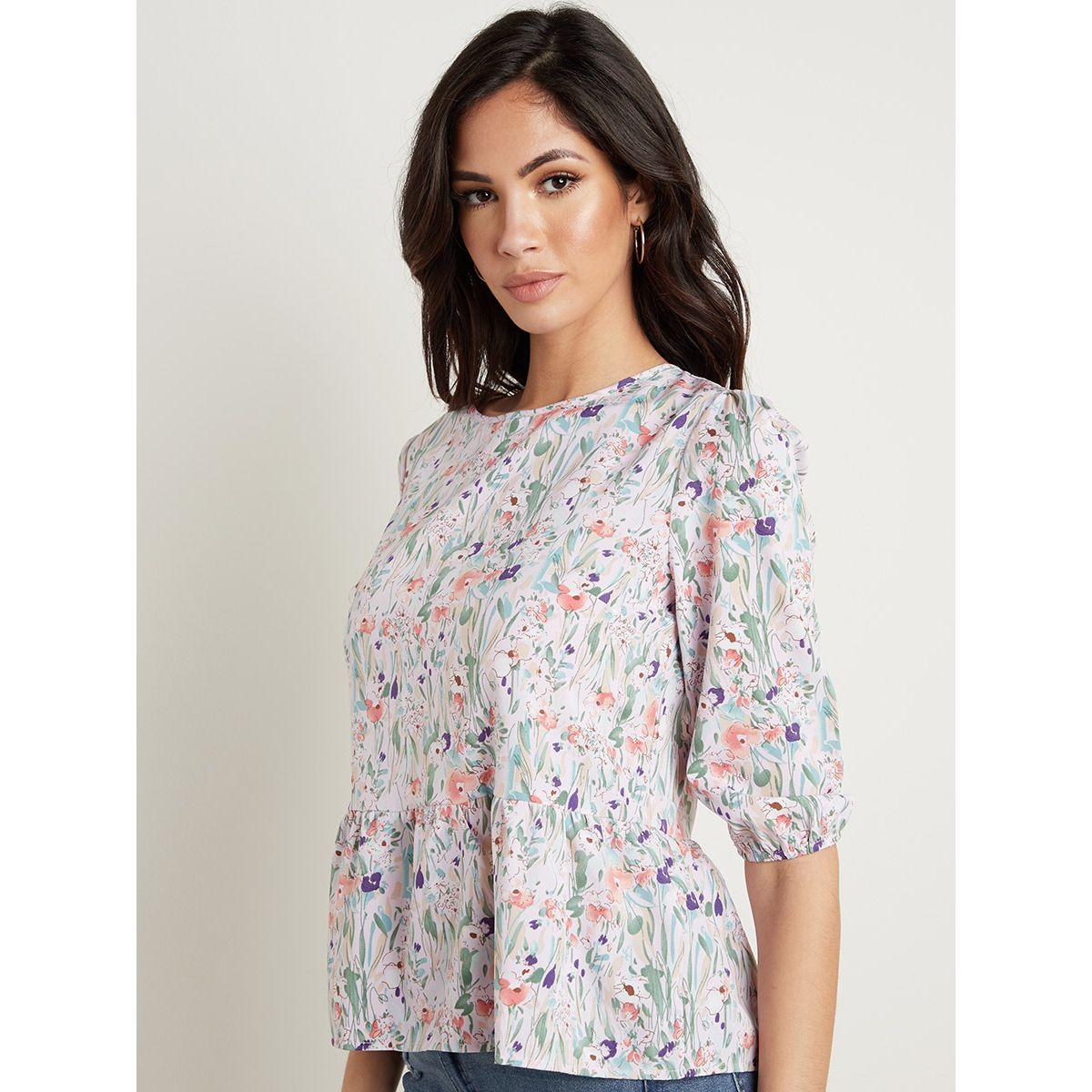 بلوزة مطبوعة بتفاصيل خلفية-women-clothing-shirtsandblouses-blouses-image-1