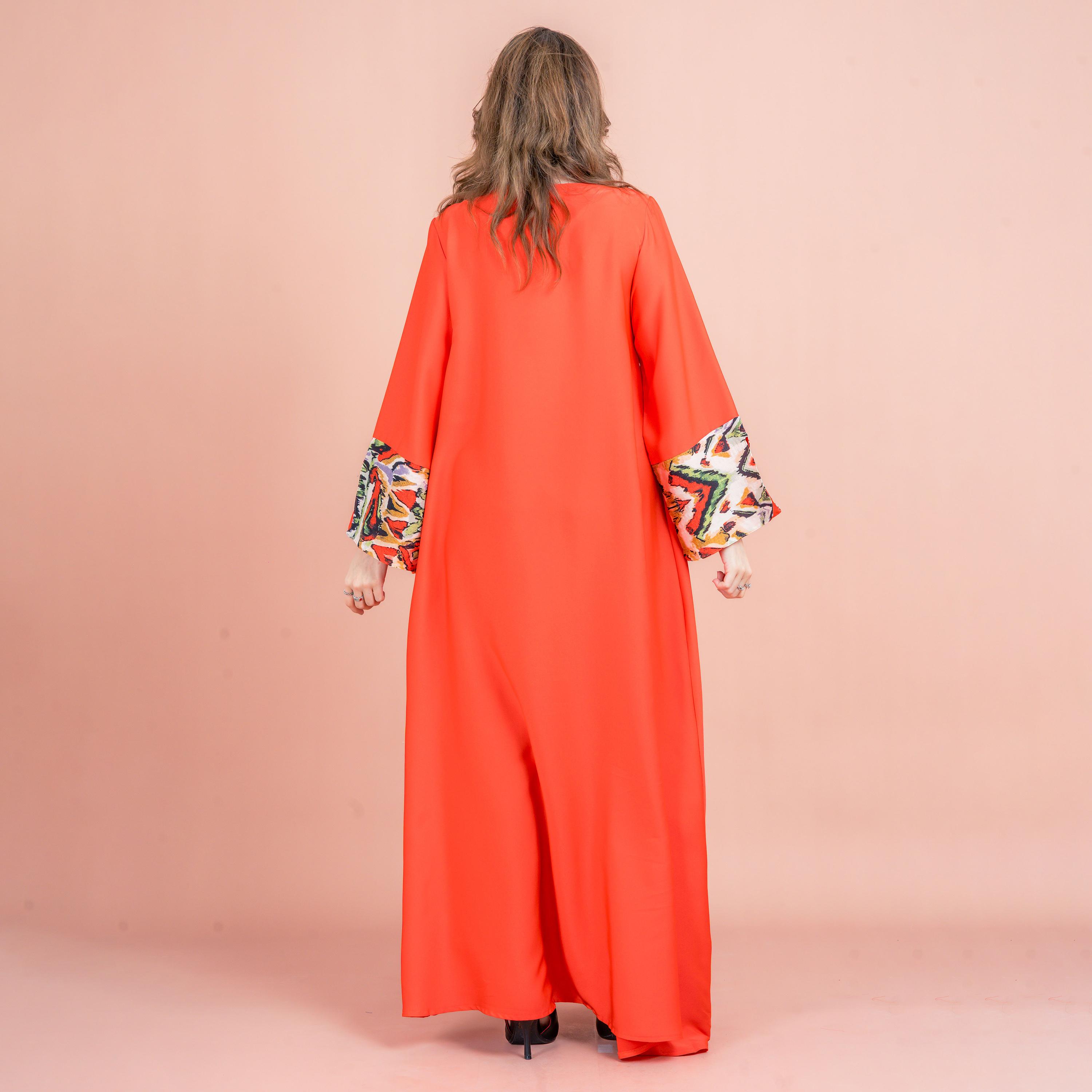 جلابية نسائية من الساتان مطرزة ومزينة بالخرز من إككسا-women-arabicclothing-jalabiyas-image-4