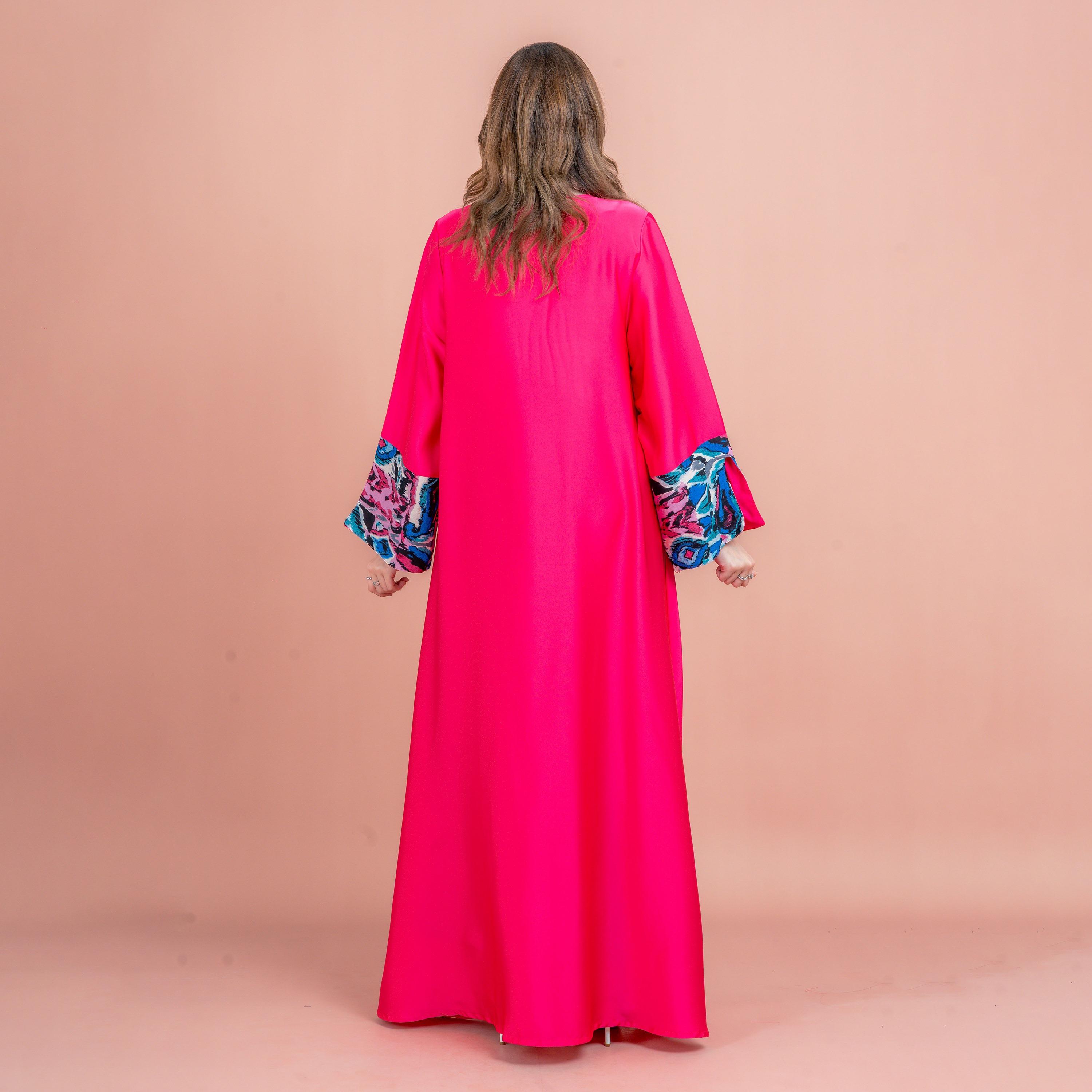 جلابية نسائية من الساتان مطرزة ومزينة بالخرز من إككسا-women-arabicclothing-jalabiyas-image-5