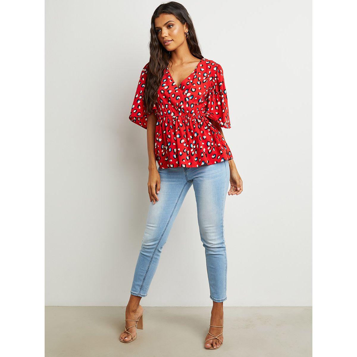 بلوزة مطبوعة بتصميم كيمونو من ستايلي-women-clothing-shirtsandblouses-shirts-image-1
