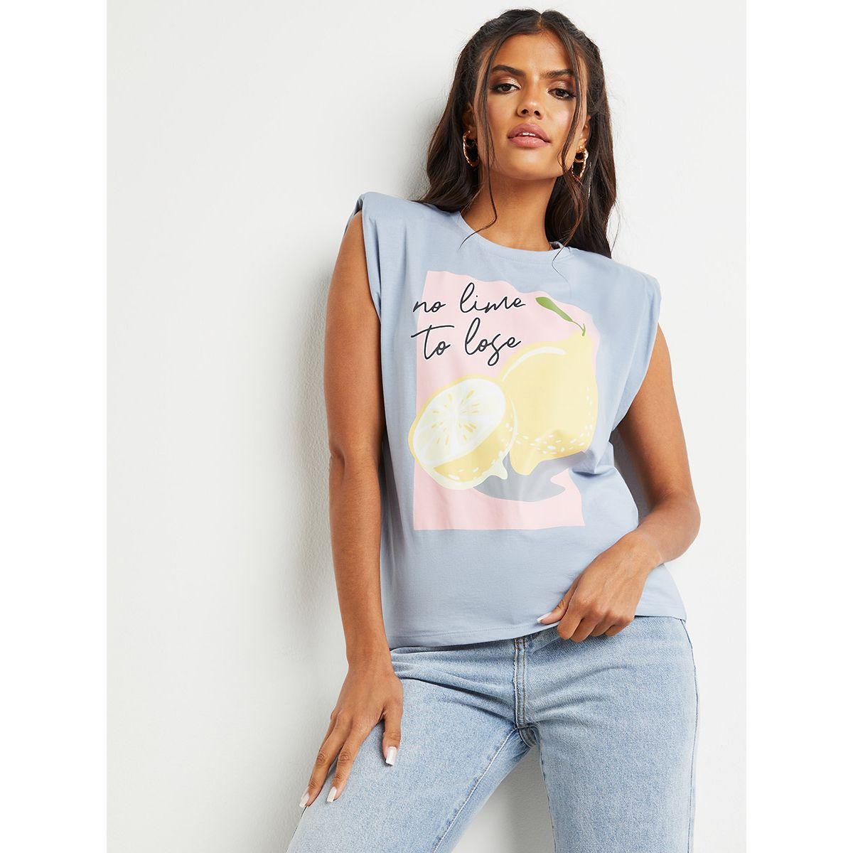 تيشيرت بطبعة كتابة من ريد تايب-women-clothing-tshirts-image-1