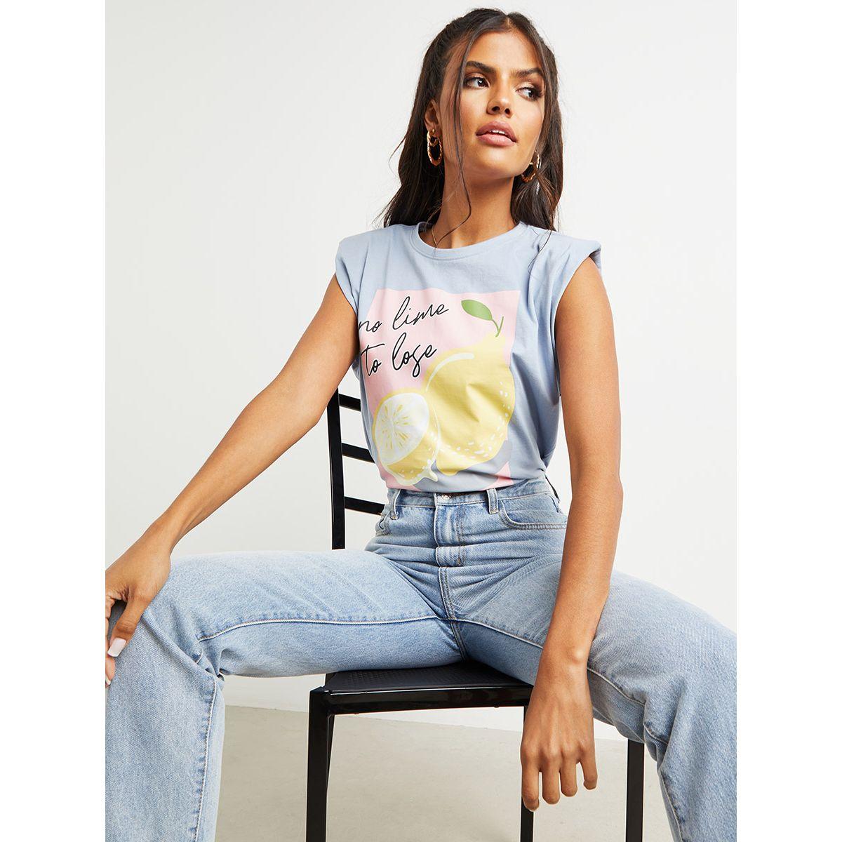 تيشيرت بطبعة كتابة من ريد تايب-women-clothing-tshirts-image-5