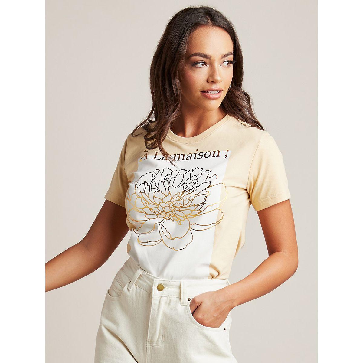 Styli A 'La Maison Graphic Print Regular Fit T-shirt-women-clothing-tshirts-image-3