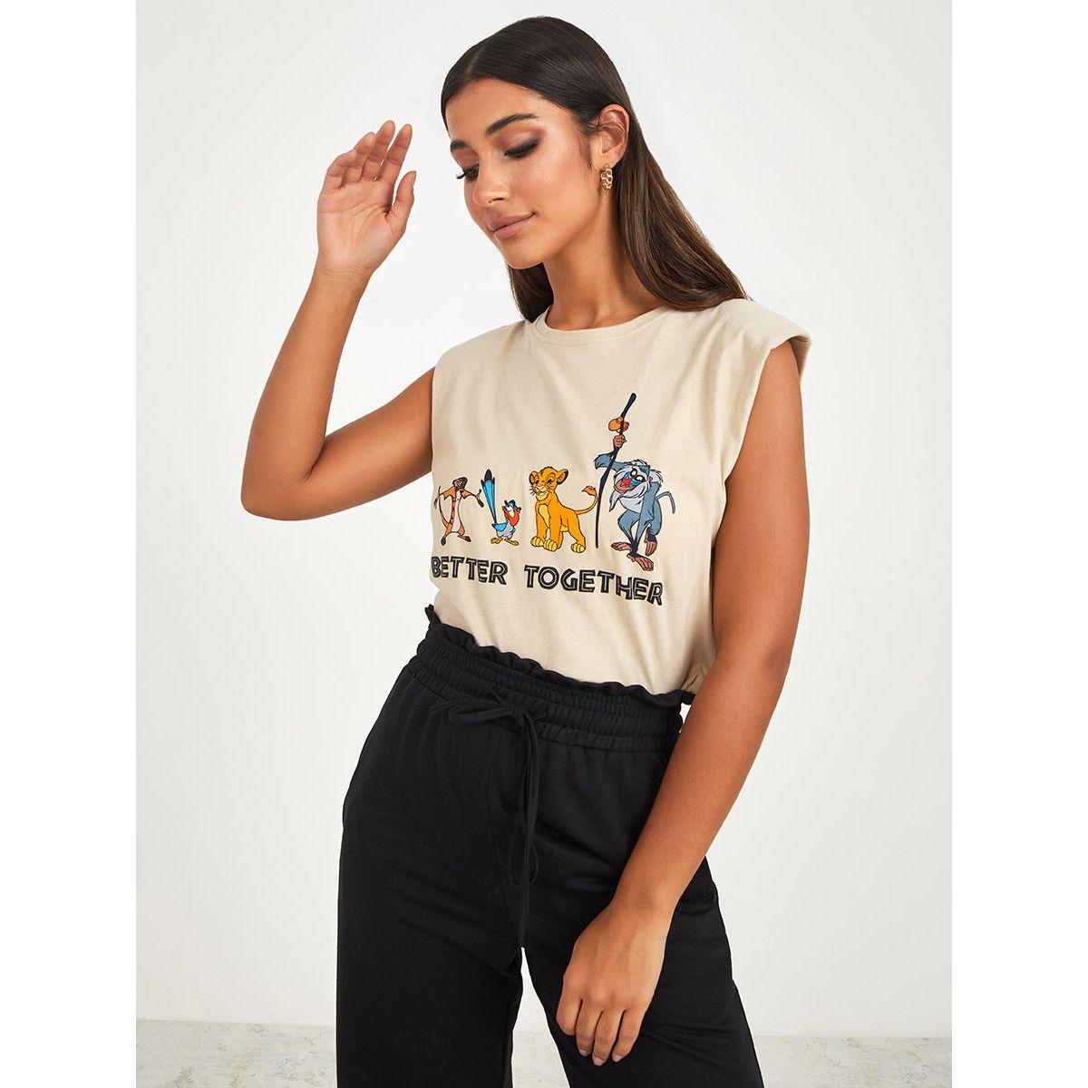 تيشيرت بلا اكمام وياقة دائرية-women-clothing-tshirts-image-1