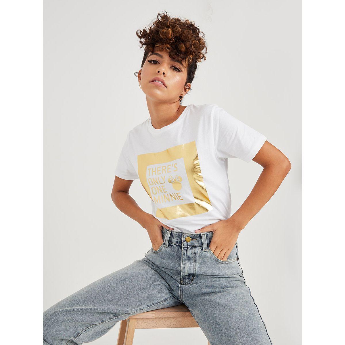 تيشيرت ديزنى بطبعة شعار بتفاصيل من ريد تايب-women-clothing-tshirts-image-1
