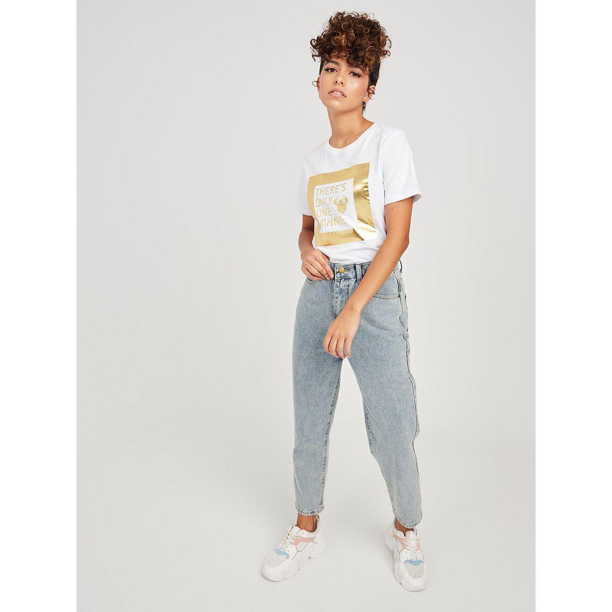 تيشيرت ديزنى بطبعة شعار بتفاصيل من ريد تايب-women-clothing-tshirts-image-2
