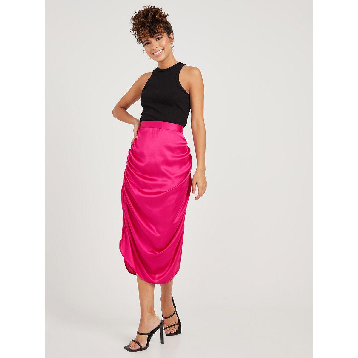 تنورة ميدي ساتان من ستايلي-women-clothing-bottoms-skirts-image-2