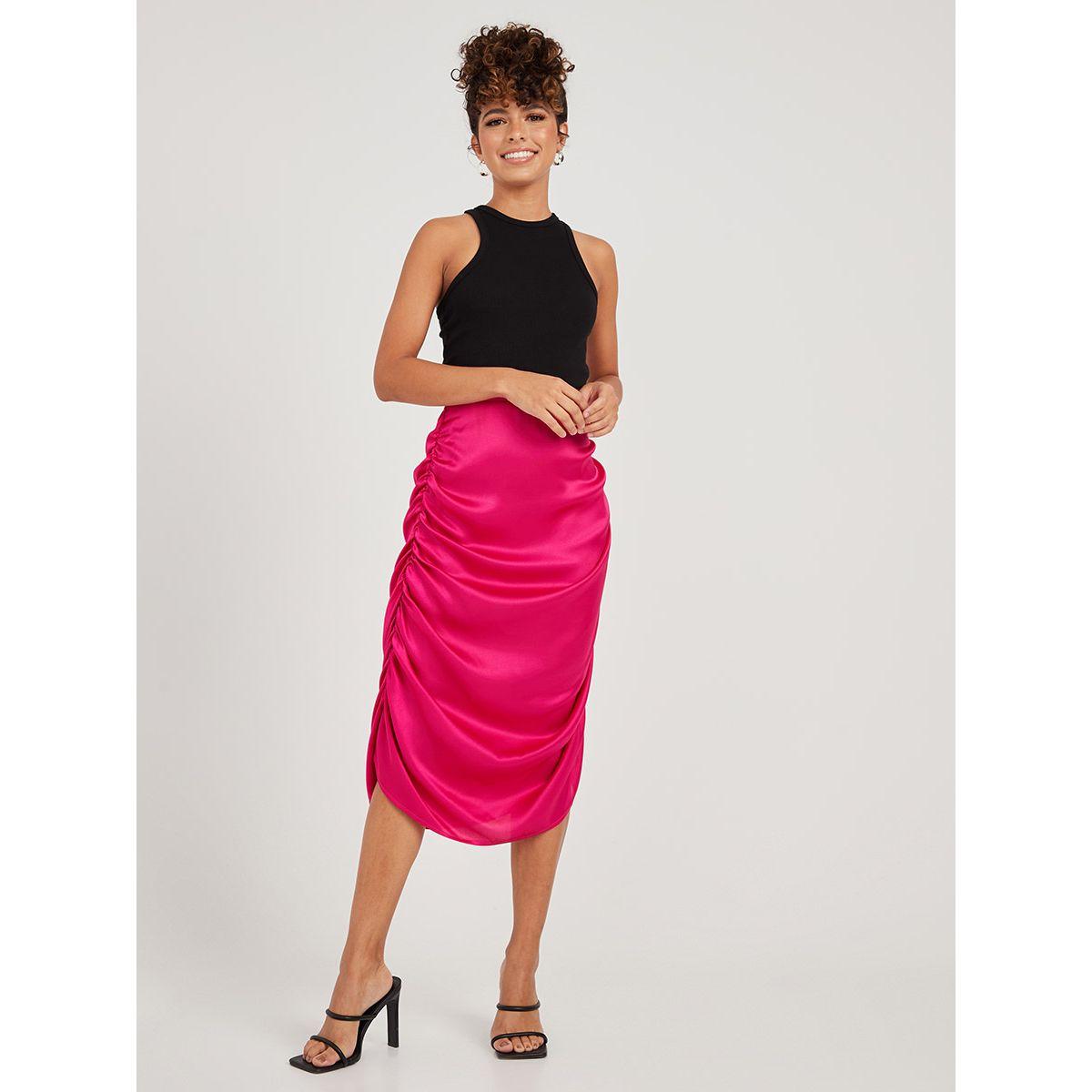 تنورة ميدي ساتان من ستايلي-women-clothing-bottoms-skirts-image-5