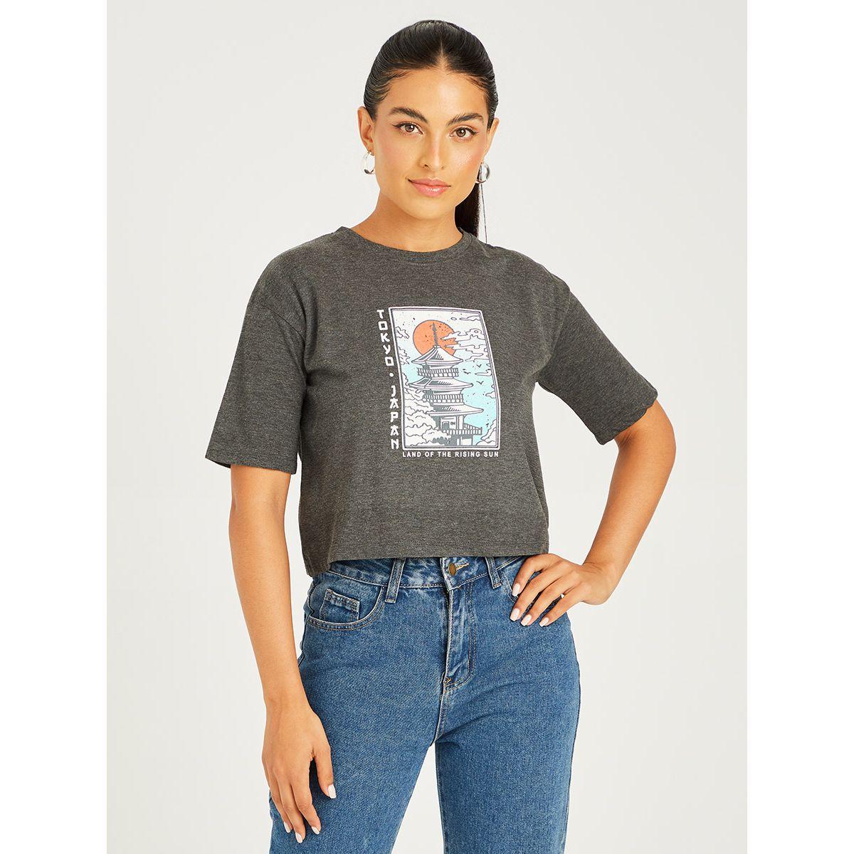 Styli Short Sleeves Tokyo Graphic Boxy Crop T-shirt-women-clothing-tshirts-image-1