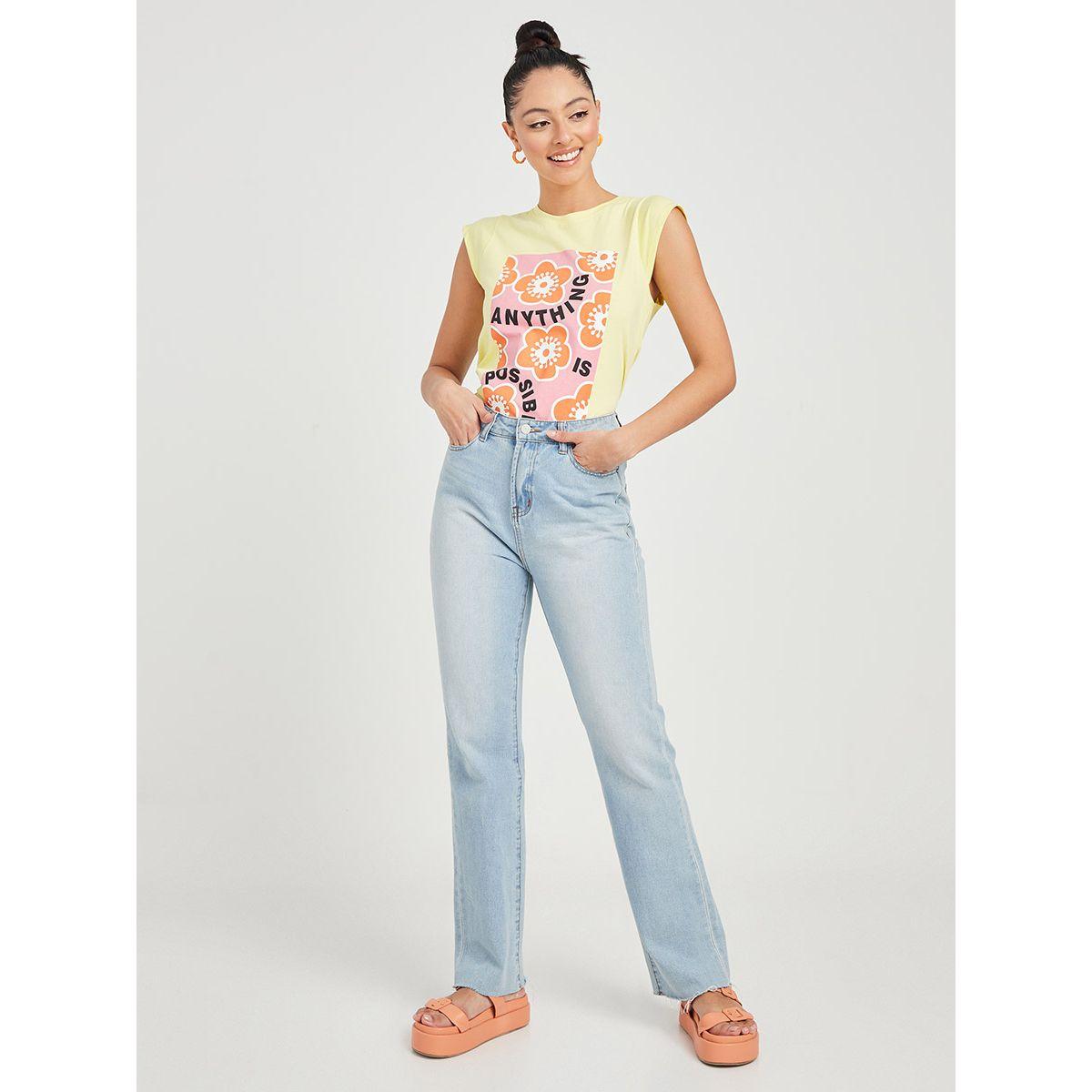 Styli Cap Sleeves Floral Graphic Print T-shirt -women-clothing-tshirts-image-2