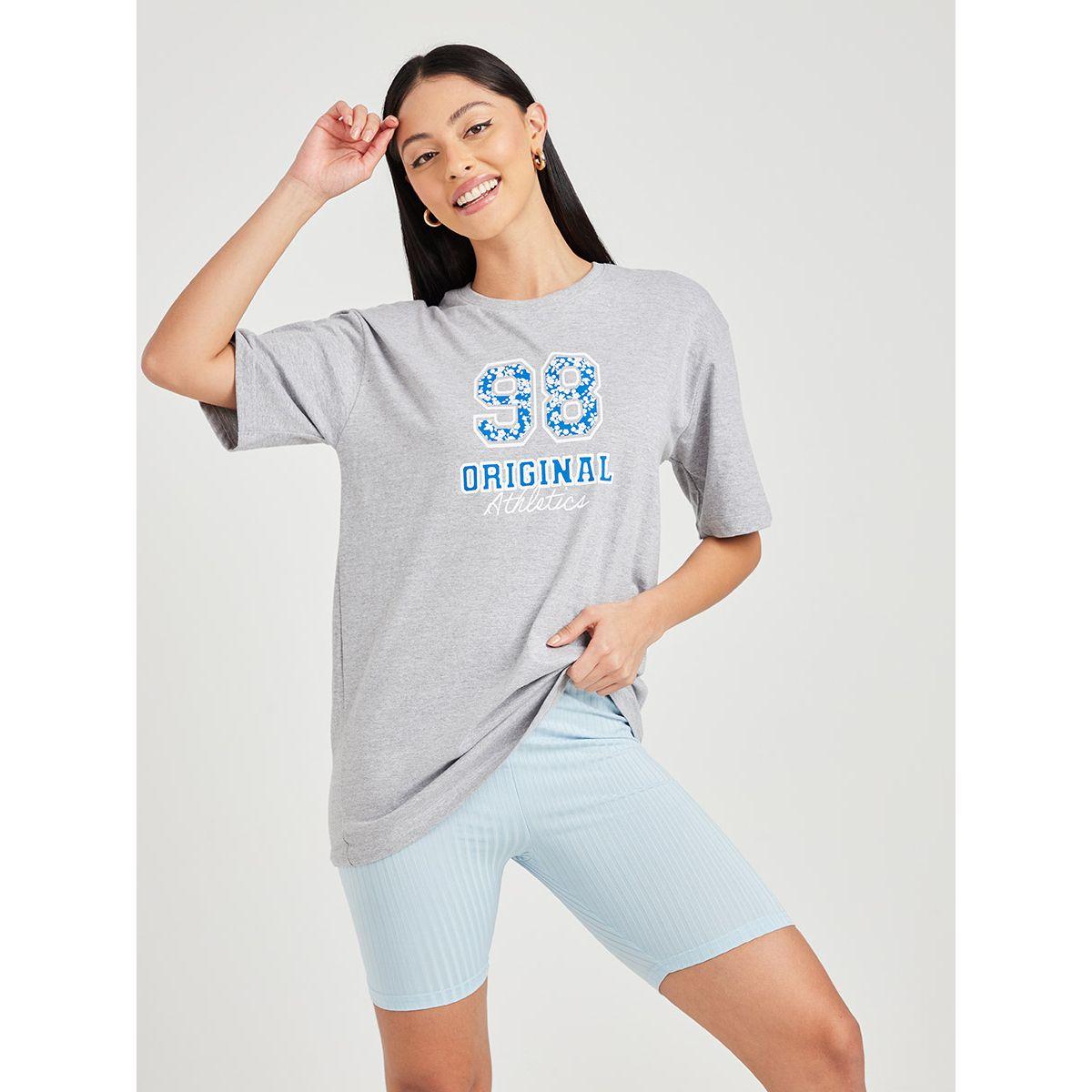 Styli Short Sleeves Oversized 99 Original Print T-shirt-women-clothing-tshirts-image-1