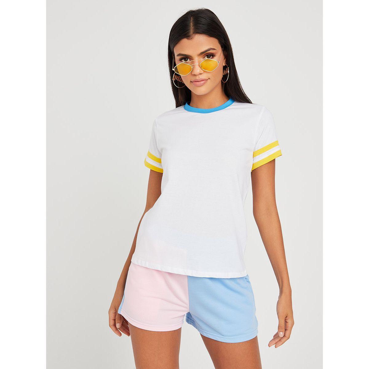 تيشيرت بقصة عادية واكمام قصيرة-women-clothing-tshirts-image-1
