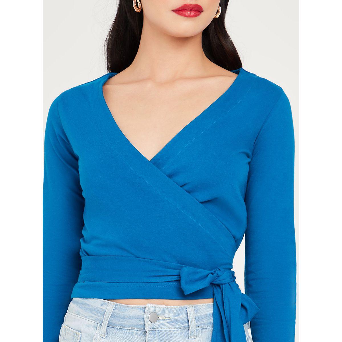 Styli Long Sleeves Cotton Wrap Around Top-women-clothing-shirtsandblouses-blouses-image-3