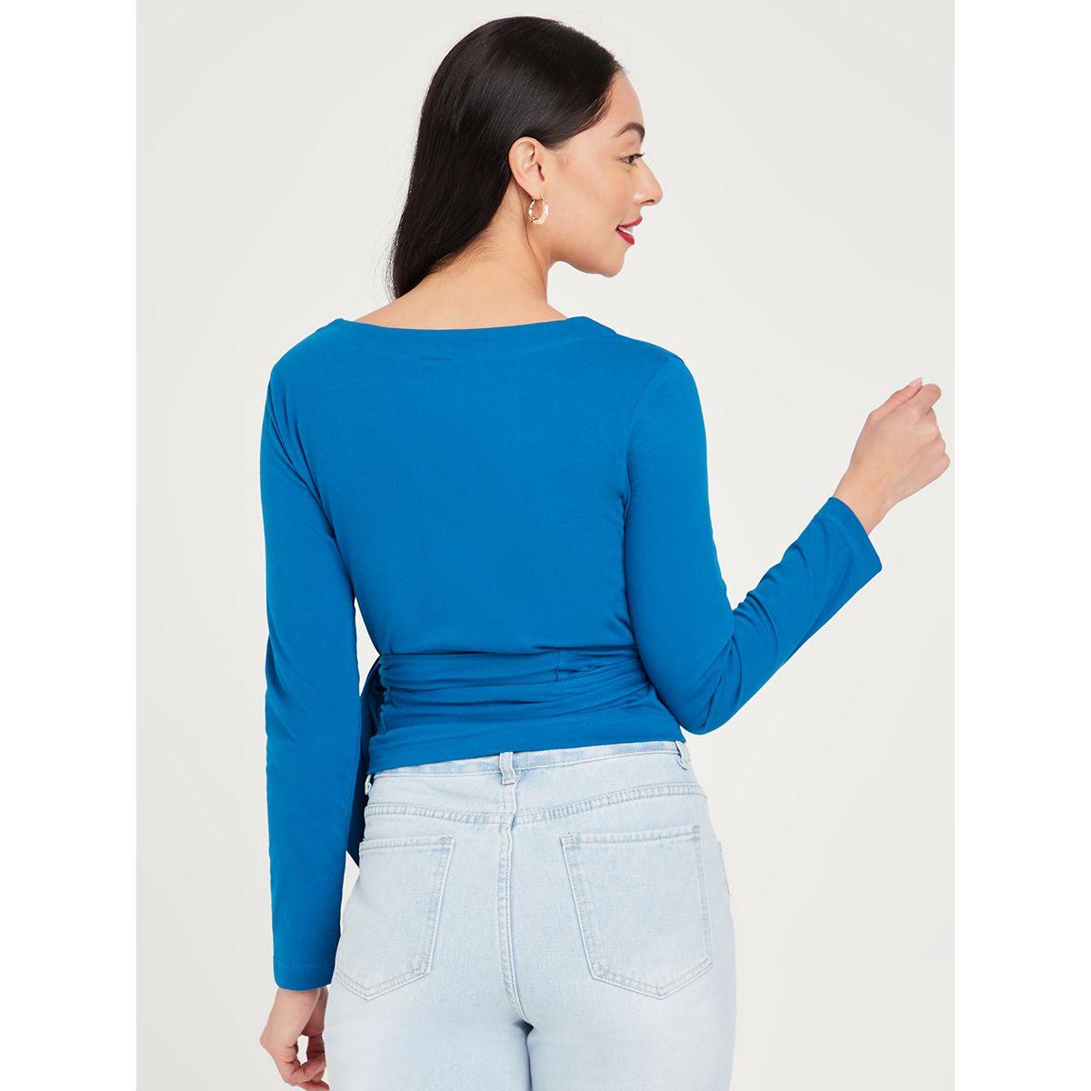 Styli Long Sleeves Cotton Wrap Around Top-women-clothing-shirtsandblouses-blouses-image-4
