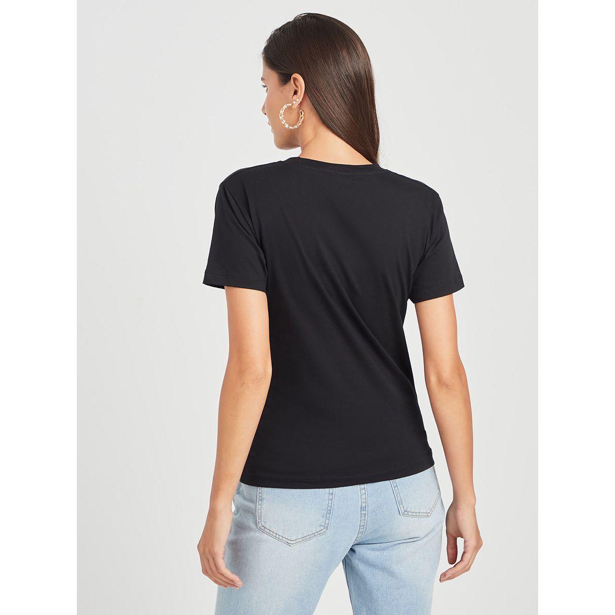 Styli Short Sleeves Nothing Slogan Print Regular T-shirt-women-clothing-tshirts-image-5