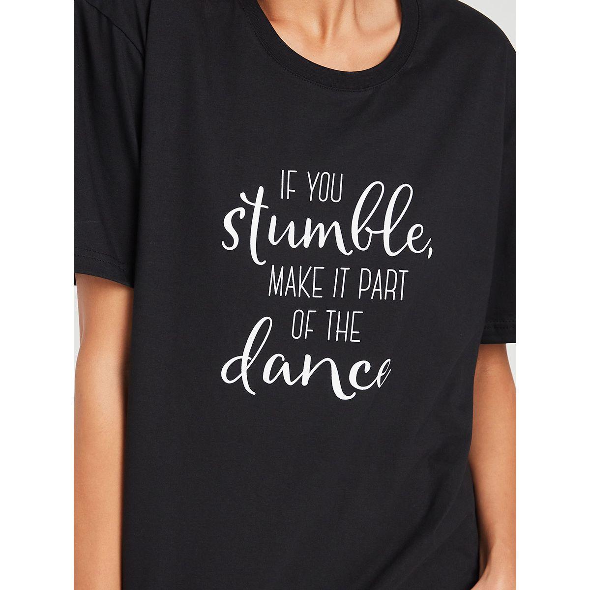 Styli Short Sleeves If You Stumble Slogan Print Oversized T-shirt-women-clothing-tshirts-image-3