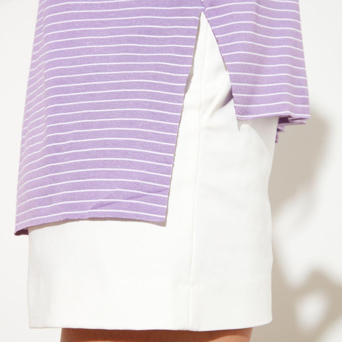 Trendyol Short Sleeves Striped Drop Hem V Neck Regular T-shirt-women-clothing-tshirts-image-5