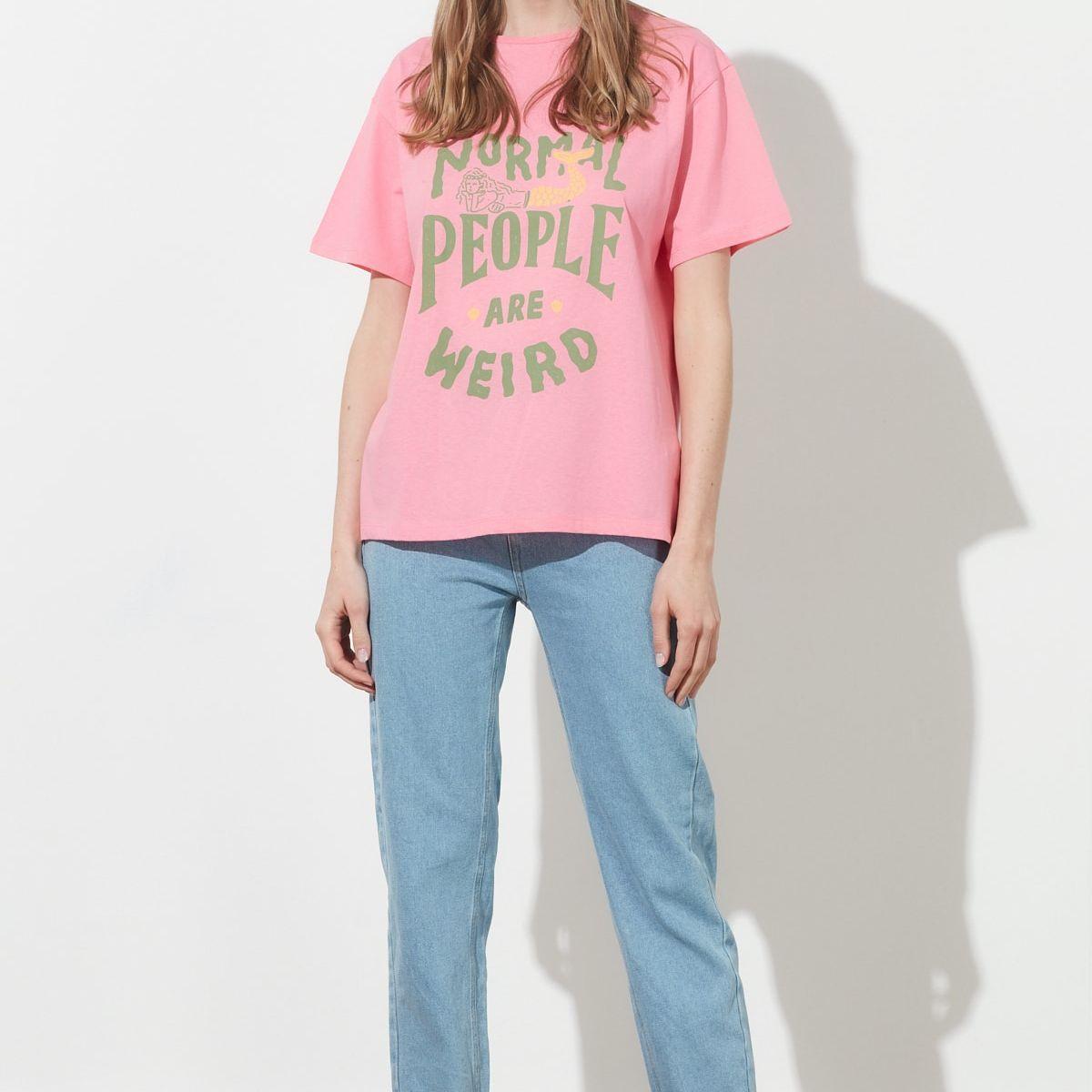 Trendyol Drop Shoulder Normal People Slogan Print Regular T-shirt-women-clothing-tshirts-image-3