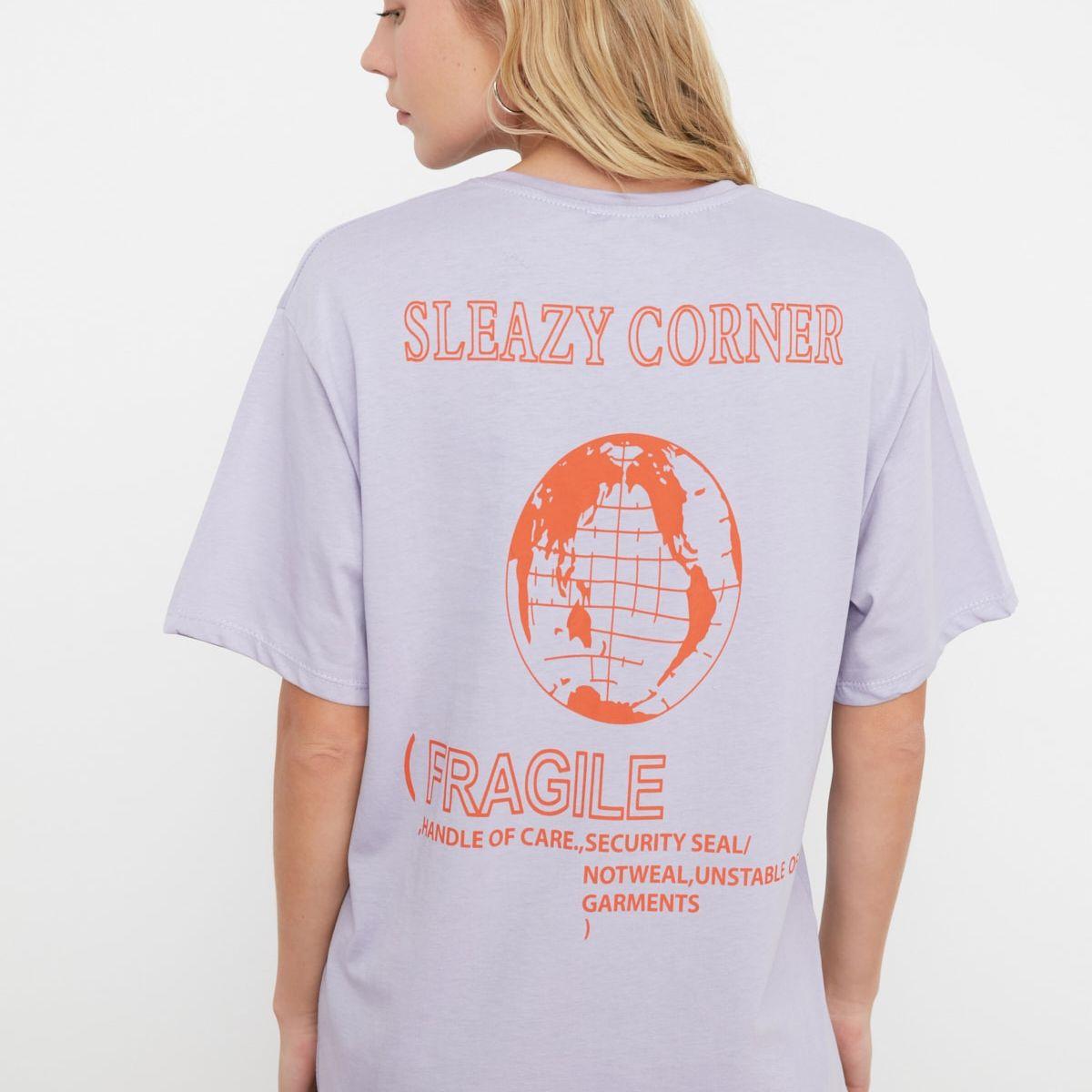 Trendyol Short Sleeves Sleazy Corner Graphic Print Oversized T-shirt-women-clothing-tshirts-image-7