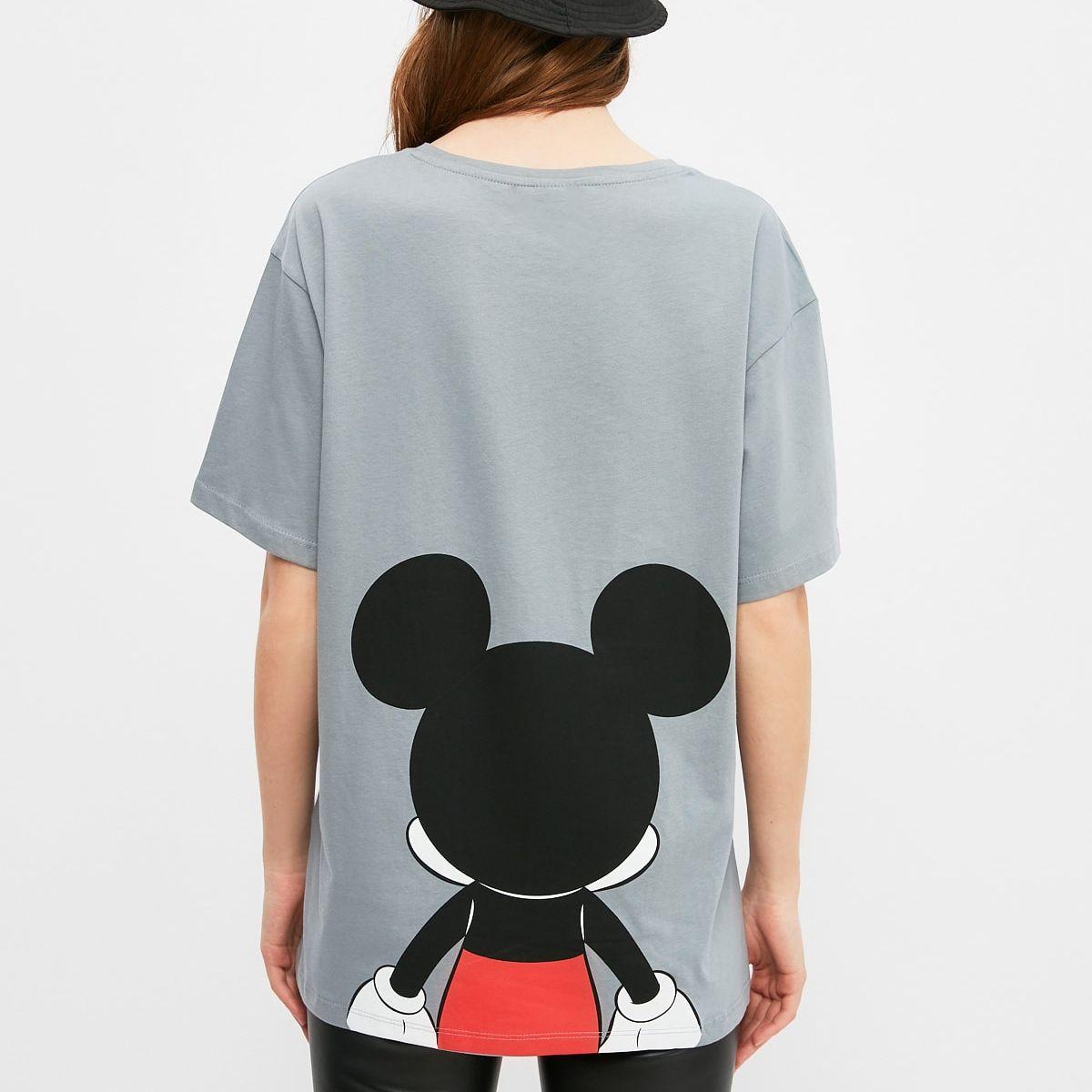 Trendyol Short Sleeves Mickey Mouse Graphic Print Regular T-shirt-women-clothing-tshirts-image-5
