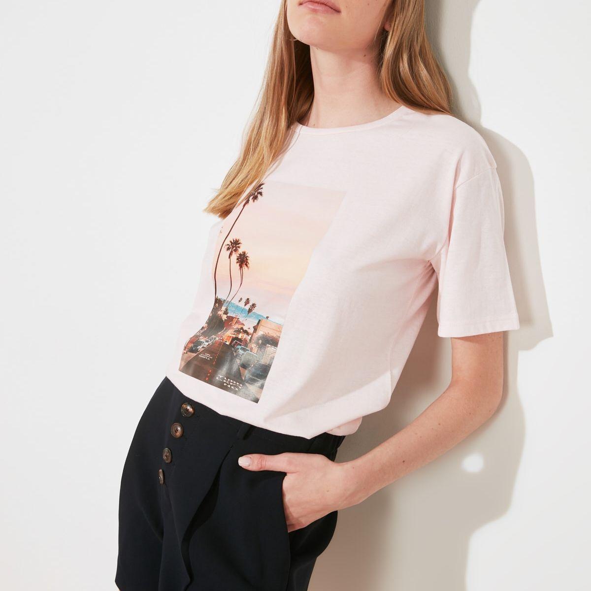 Trendyol Short Sleeves Graphic Print Knitted Regular T-shirt-women-clothing-tshirts-image-2