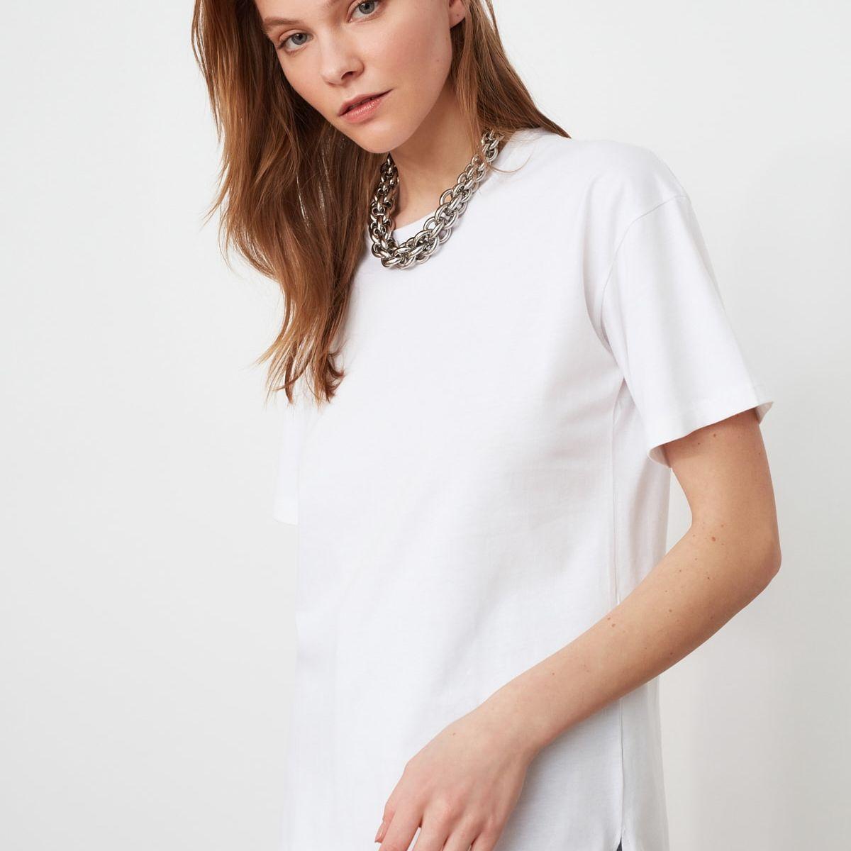 Trendyol Drop Hem Artificial Intelligence Slogan Print Regular T-shirt-women-clothing-tshirts-image-3