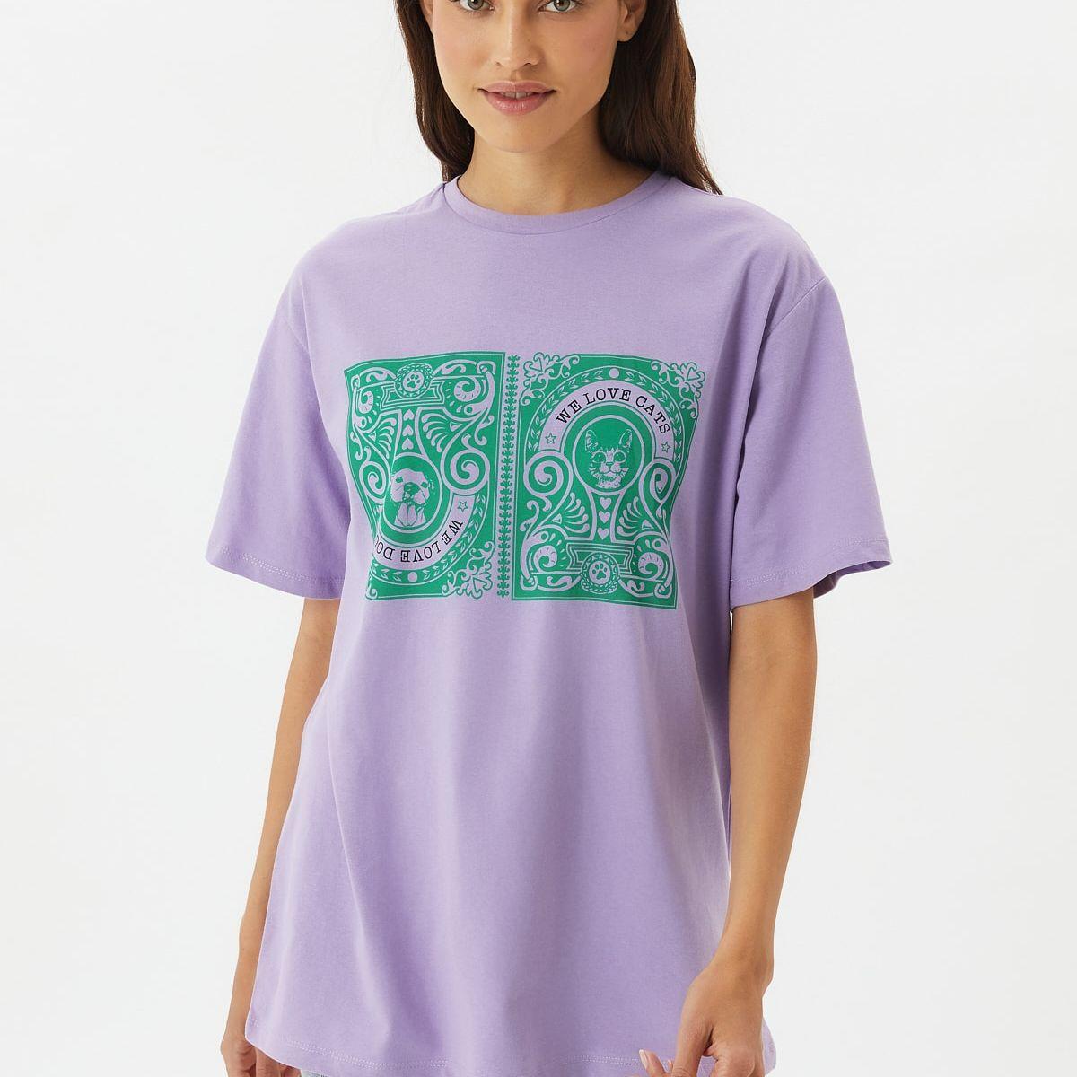 تيشيرت بقصة واسعة وأكمام قصيرة-women-clothing-tshirts-image-1