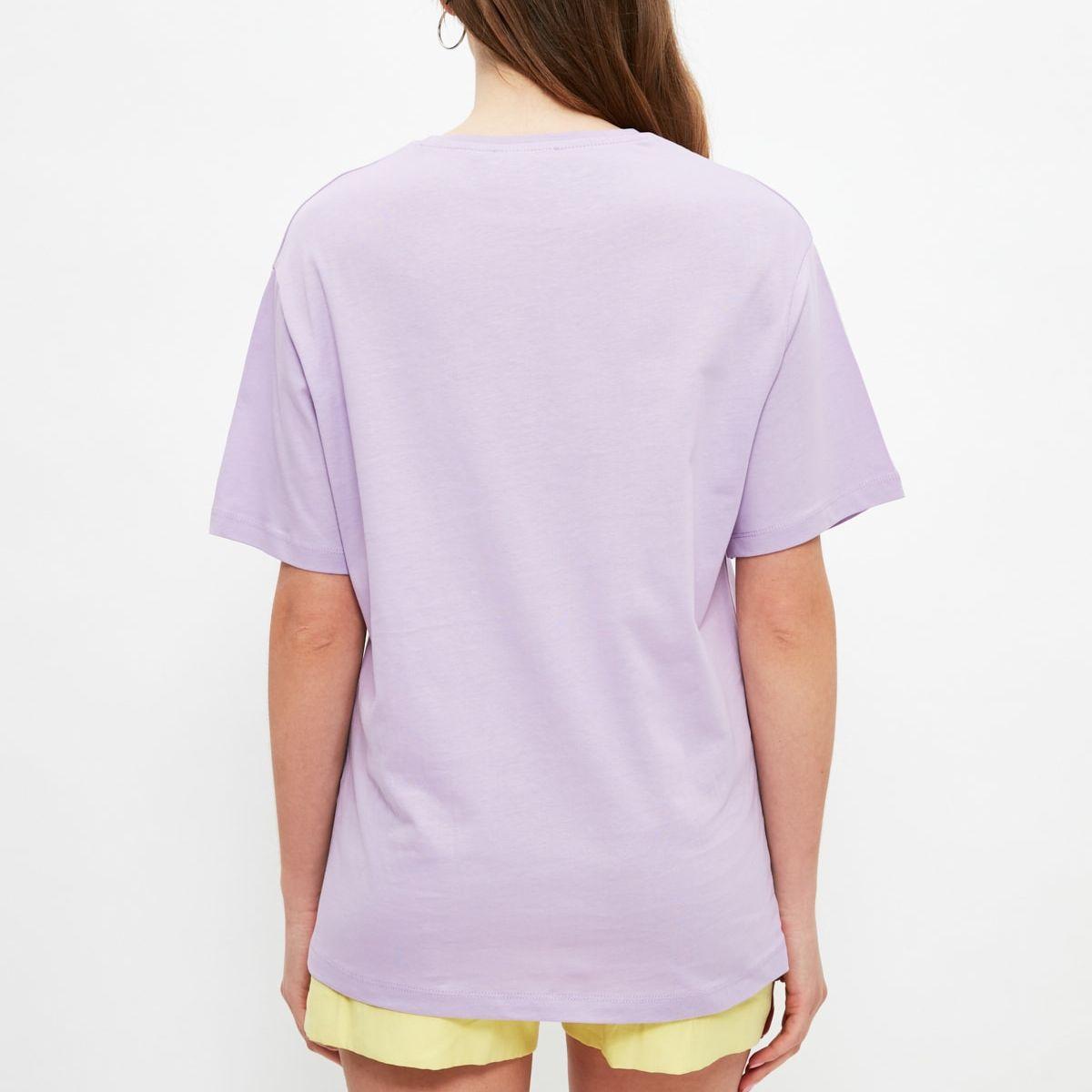 Trendyol Short Sleeves Los Angeles Graphic Print Regular Fit T-shirt-women-clothing-tshirts-image-4