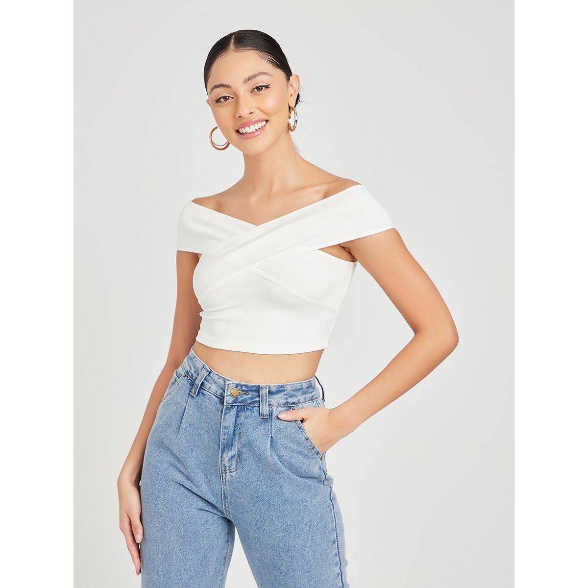 Styli Bardot Crossover Crop Top-women-clothing-shirtsandblouses-blouses-image-1