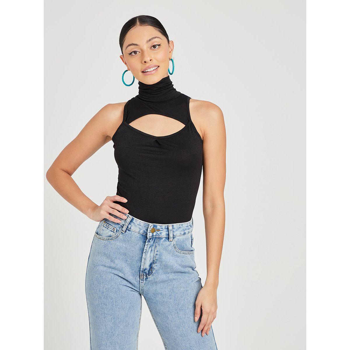 Styli Sleeveless High Neck Cut Out Detail Knit Top-women-clothing-shirtsandblouses-blouses-image-1
