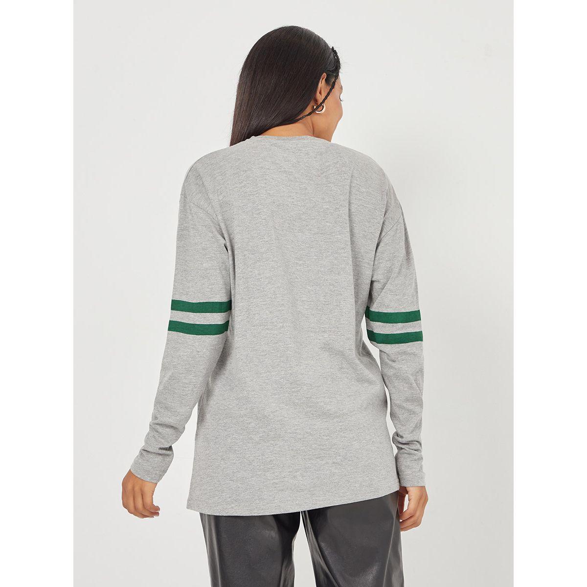 Styli Long Sleeves Varsity Print Round Neck Longline T-shirt-women-clothing-tshirts-image-4