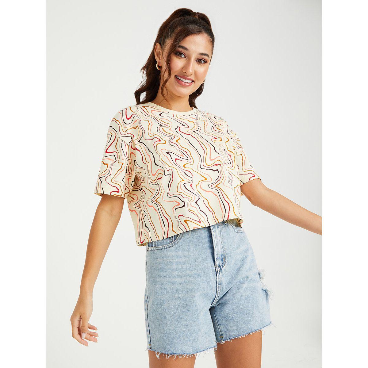 Styli Short Sleeves AOP Crop Boxy T-shirt-women-clothing-tshirts-image-1