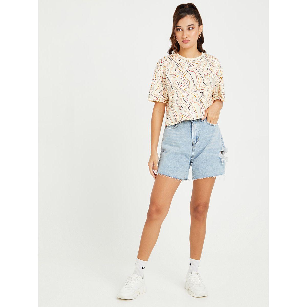 Styli Short Sleeves AOP Crop Boxy T-shirt-women-clothing-tshirts-image-2