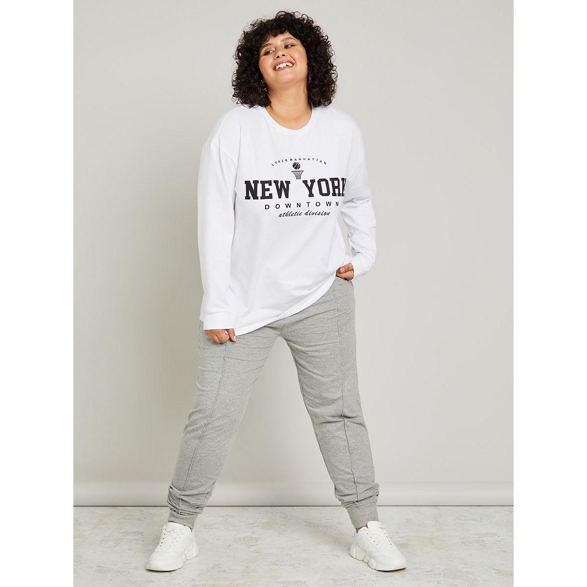 Styli Plus New York Slogan Print Round Neck Knit Pullover Sweatshirt-women-winterwear-hoodiesandsweatshirts-hoodies-image-2