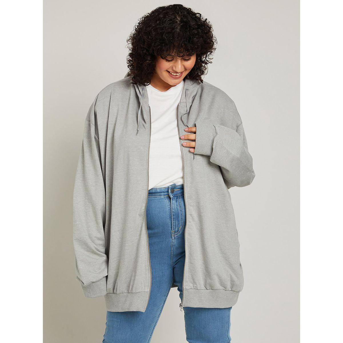 Styli Plus Self Tie Belt Zip Up Knit Hoodie-women-winterwear-hoodiesandsweatshirts-hoodies-image-3