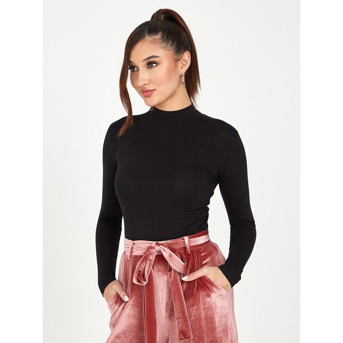 Styli Long Sleeves High Neck Fitted Knit Top-women-clothing-shirtsandblouses-blouses-image-1