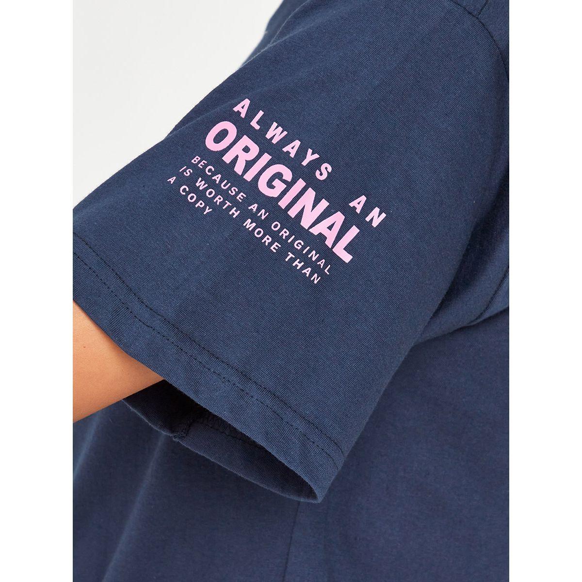 Styli Be Yourself Slogan Print Dip Hem Boxy Fit T-shirt-women-clothing-tshirts-image-4