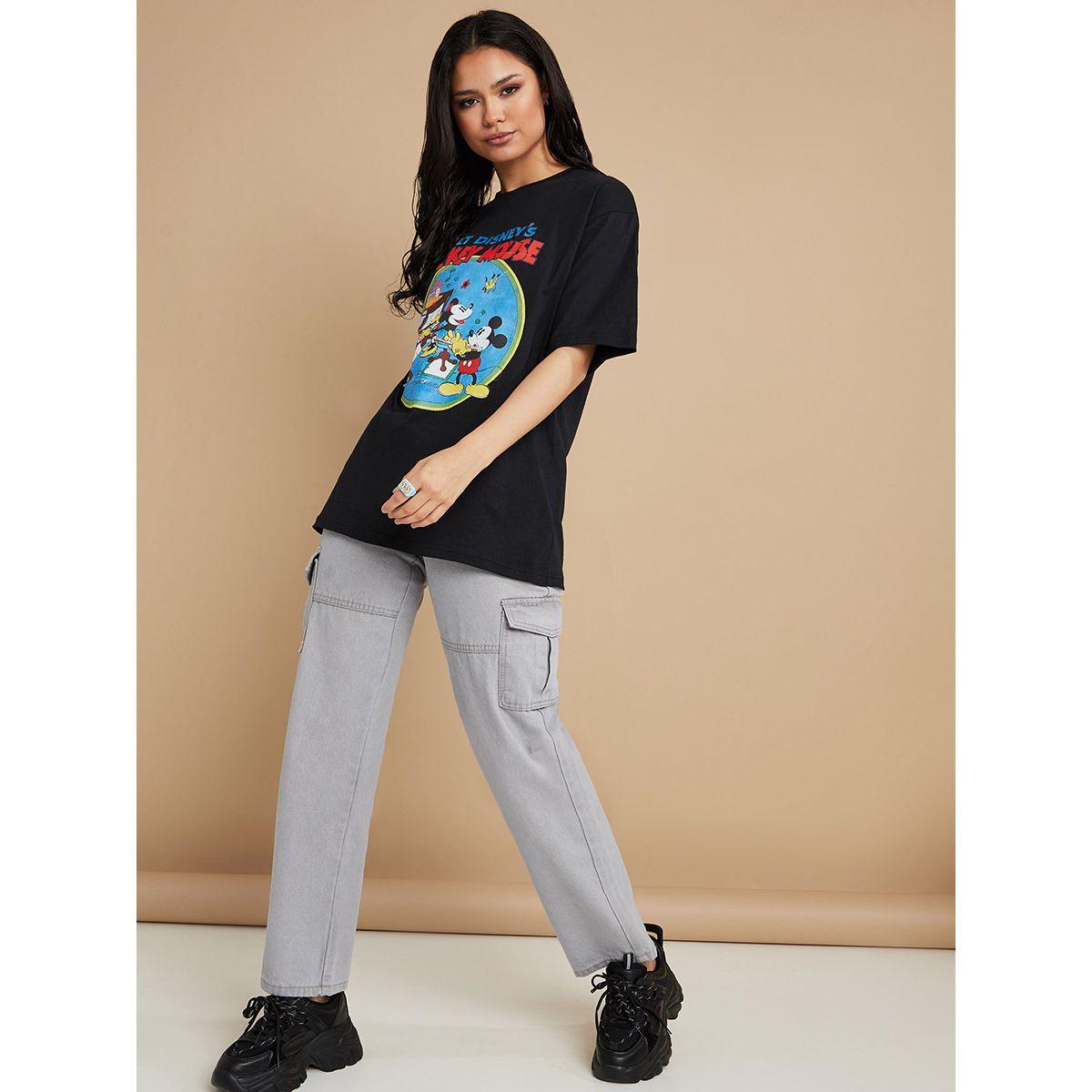Styli Mickey & Minnie Print Oversized Longline T-shirt-women-clothing-tshirts-image-2