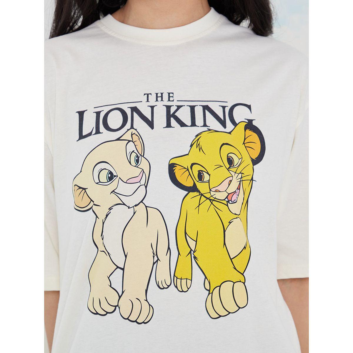 Styli Disney Lion King Print Oversized Longline T-shirt-women-clothing-tshirts-image-3