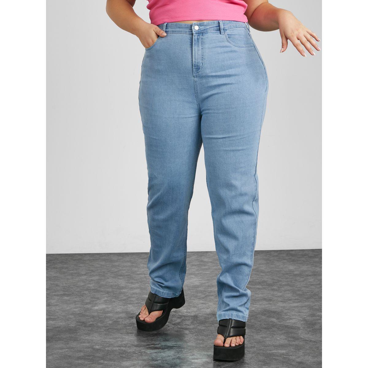 جينز بقصة مستقيمة وخصر عالي-women-clothing-bottoms-jeans-image-1