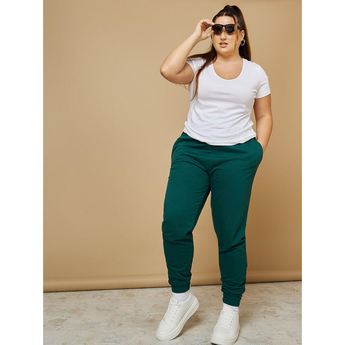 Styli Plus Elastic Waistband Cotton Jogger with Side Pocket-women-clothing-bottoms-joggers-image-2